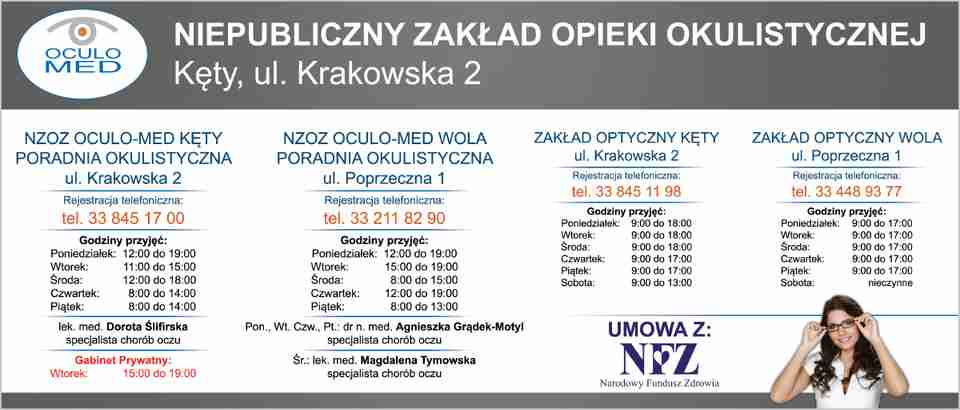 NIEPUBLICZNY ZAKŁAD OPIEKI OKULISTYCZNEJ "OCULOMED" - okulary KĘTY optyka KĘTY